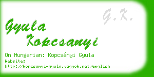 gyula kopcsanyi business card